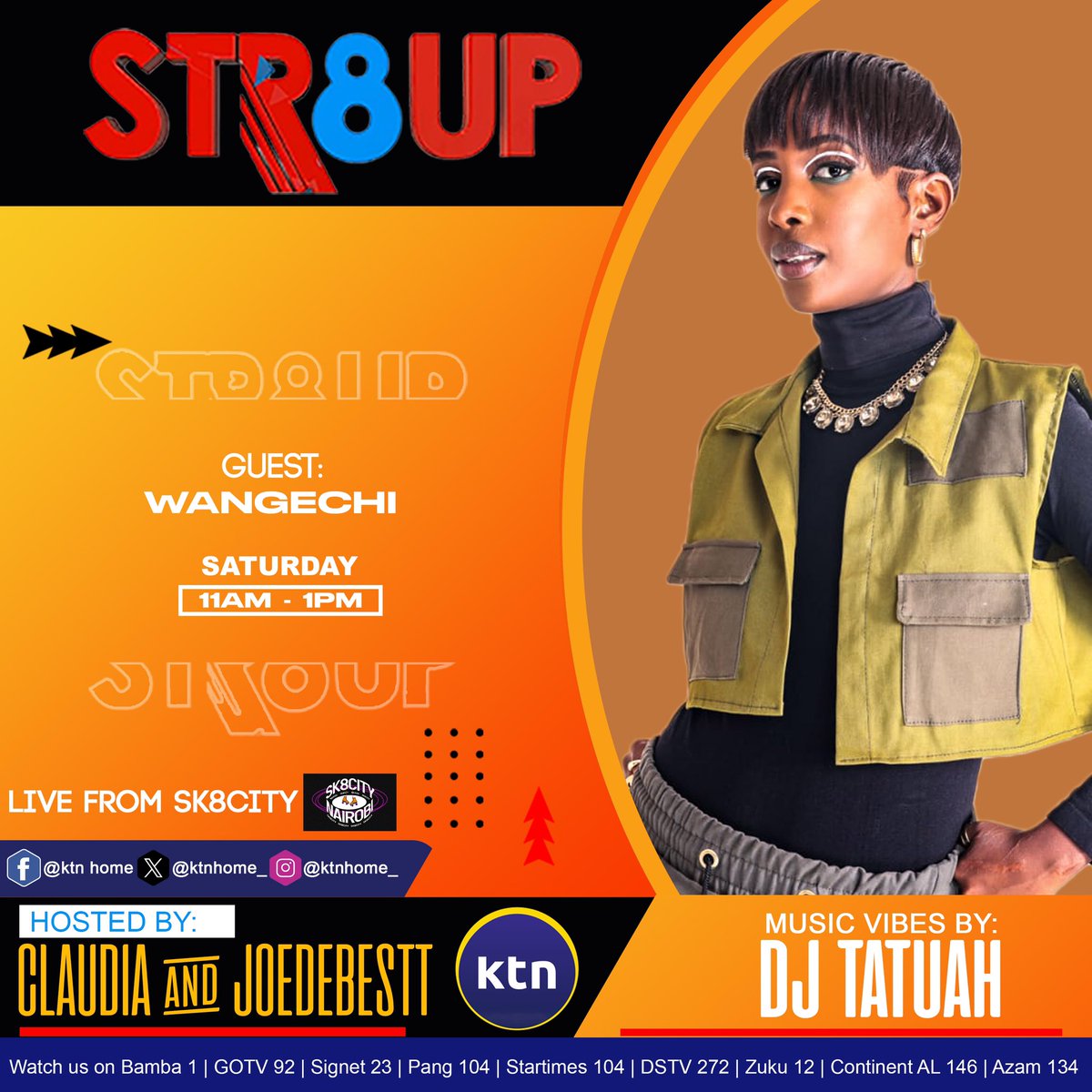 yustaseggy's tweet image. Yooow! #Saturdays are meant for enjoyment! Cheki line up!!! We’ll be live from @Sk8cityNairobi @ktnhome_ @Joedebestt @Claudianaisabwa #Str8up