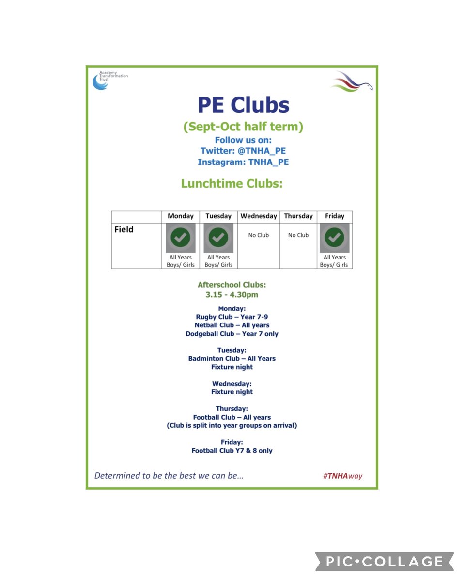 Welcome Back! Check out our new sports clubs for this half term! Which ones are you going to attend? #sitlessmovemore