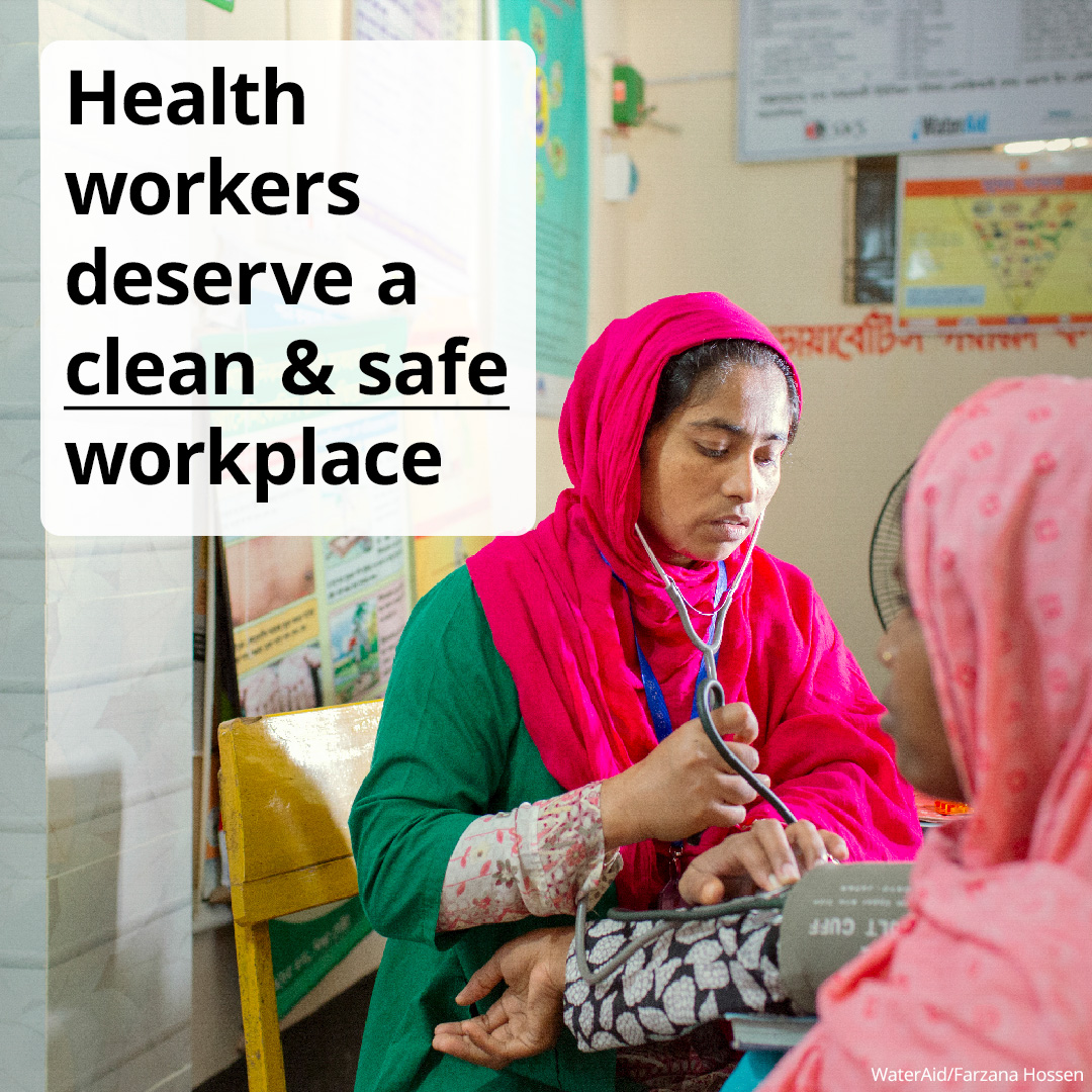 wateraid's tweet photo. 1.7 billion people around the world are forced to use or work in a healthcare facility without clean water.

At #UNGA, leaders must ensure that every health worker has a clean and safe workplace.

🔄 Share if you agree. https://t.co/erc28lt6k0