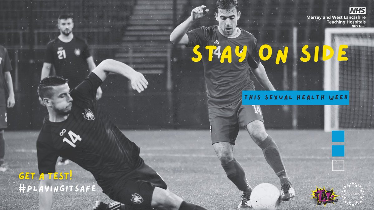 STHSexHealth's tweet photo. Stay onside this sexual health week and wear a condom! Order yours for free @getiton.org.uk #playingitsafe #SHW23 #getatest https://t.co/V54Gmd30ae