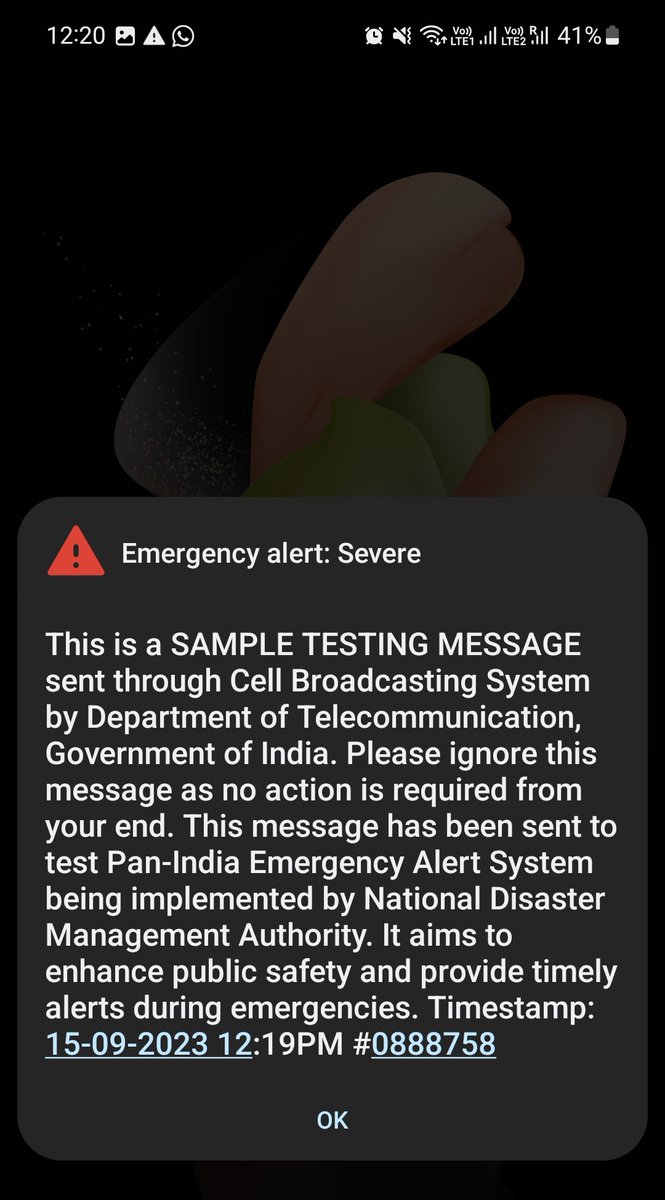 Inked_Quill_'s tweet photo. 🇮🇳 India activates nationwide Emergency Alert for the first time, triggering loud alarms on all phones.
Great initiative! @ndmaindia
#NDMA  #EmergencyAlert https://t.co/7xva3TBX6x