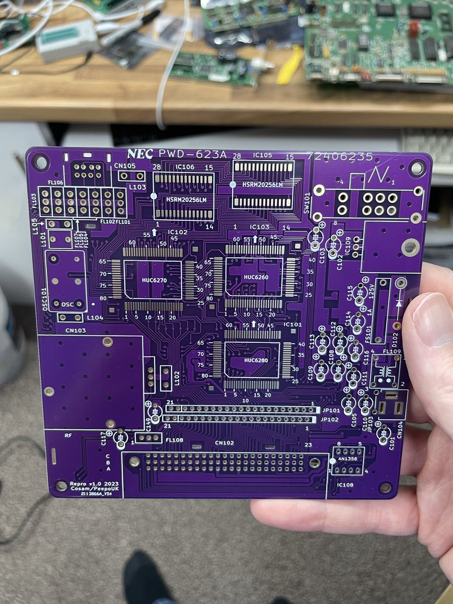 chris_jh's tweet photo. Whilst i was at it getting the Purple NeoGeo AES board.

I got a prototype PCEngine Board made by @cosam_the_great https://t.co/lkv1cMOzrh