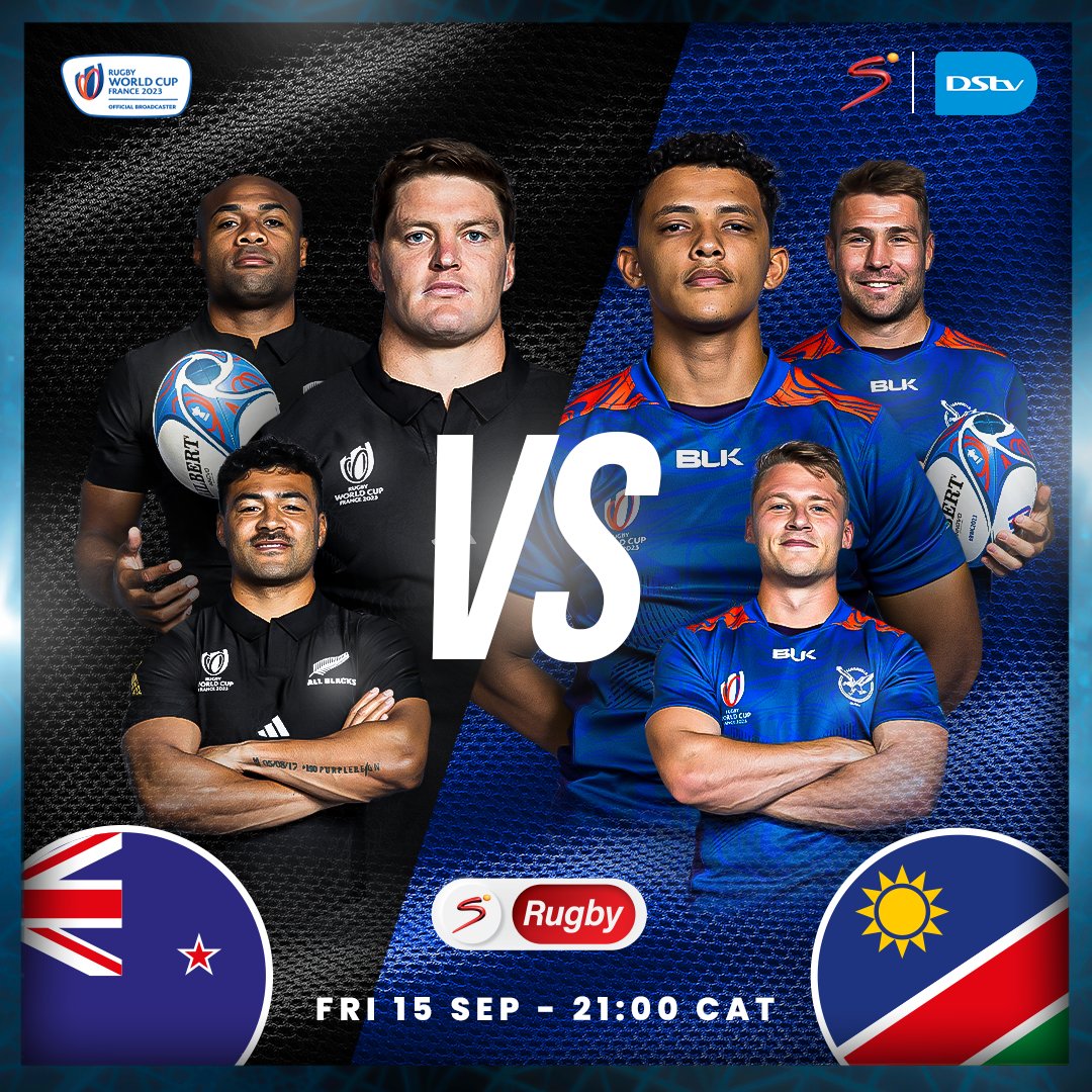 Match 2 continues today with New Zealand up against Namibia, both teams lost their first games so they will want to redeem themselves. Don't miss the Match today @ 21:00 on CH 231 #DStvEswatini #Yourhomeofsports #RWC2023