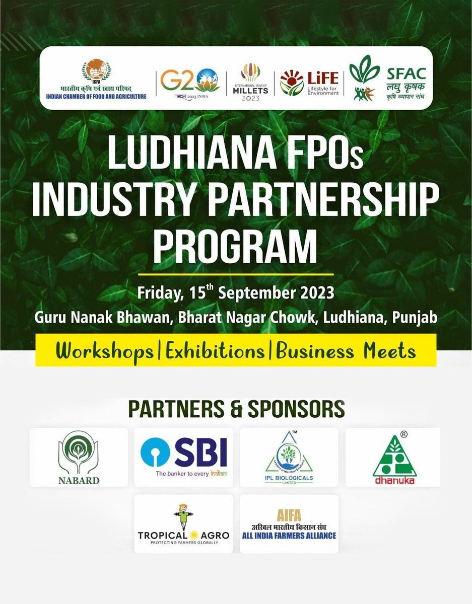 Join us in Ludhiana on September 15th as we continue our mission to empower farmers and foster rural growth through innovative microbial solutions. Together, we can cultivate a sustainable future for agriculture.

Venue: Guru Nanak Bhawan, Ludhiana, Punjab
Stall No: 4A 

#FPO