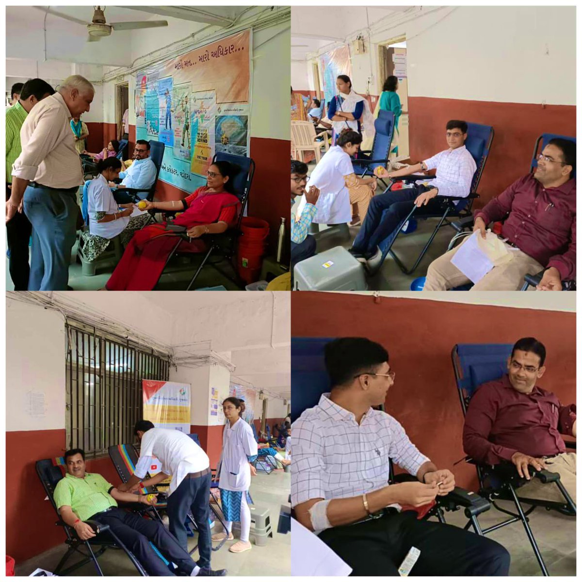 આદરણીય કલેક્ટર સાહેબની પ્રેરણા અને માર્ગદર્શન હેઠળ આજ રોજ વડોદરા કલેક્ટર કચેરી ખાતે સર્વે મહેસુલી અધિકારી - કર્મચારીઓ દ્વારા રક્તદાન શિબિરનું આયોજન કરવામાં આવ્યું. જેમાં સર્વે મહેસુલીકર્મયોગી ઓ દ્વારા બહોળા પ્રમાણ માં રક્તદાન કરવામાં આવ્યું.<a href="/CollectorVad/">Collector & DM Office Vadodara</a> <a href="/CMOGuj/">CMO Gujarat</a> <a href="/Bhupendrapbjp/">Bhupendra Patel</a>
