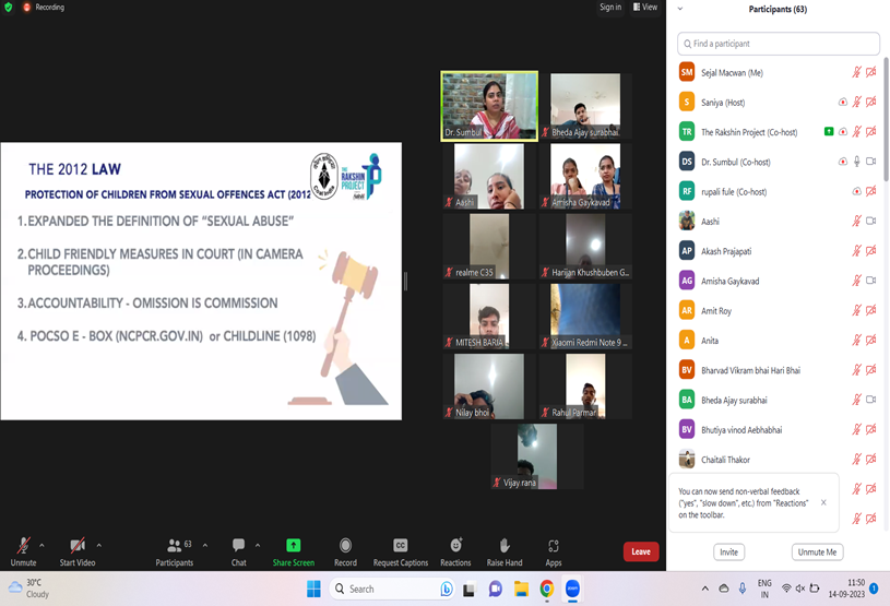 AiswNss's tweet photo. #Webinar 
#Stop_Child_Sexual_Abuse_POCSO_Act_2012
#Guest_Speaker_Ms_Sumbul_Dawood_Manager_At_The_Rakshin_Project_Sakshi_NGO https://t.co/w026L5sMqw