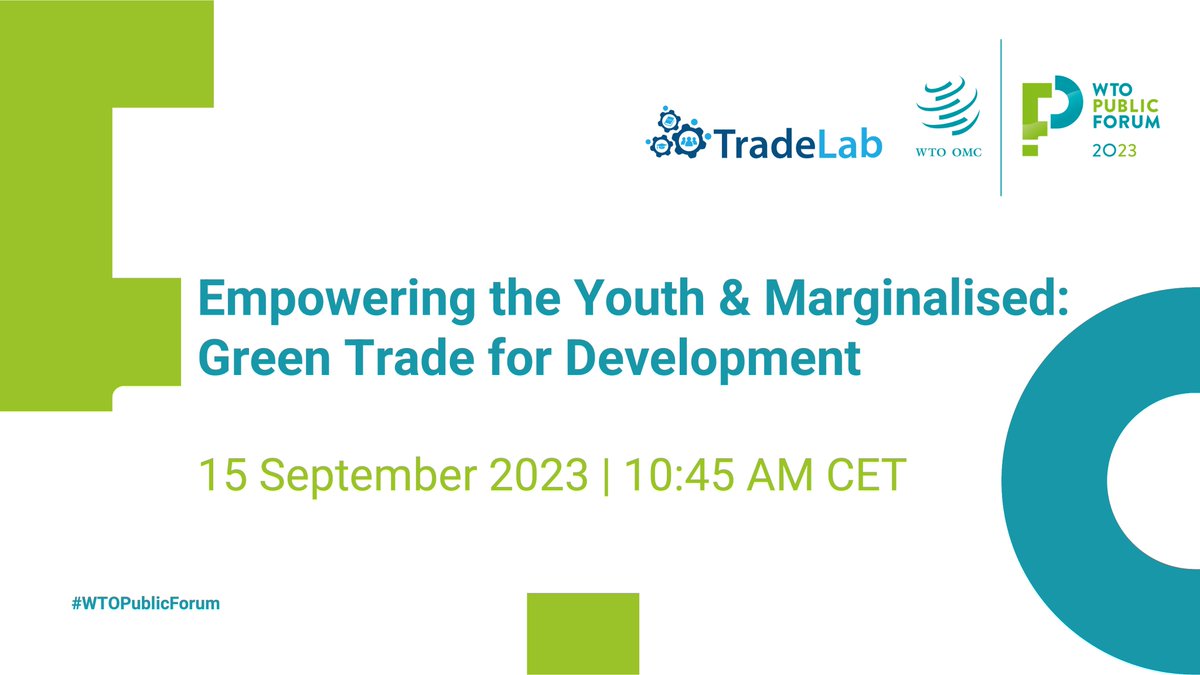 Discover the power of TradeLab's youthful experts as we dive into inclusive trade policies, propelling green trade and empowering marginalized communities. Join us TODAY, Room S2 at 10:45!
