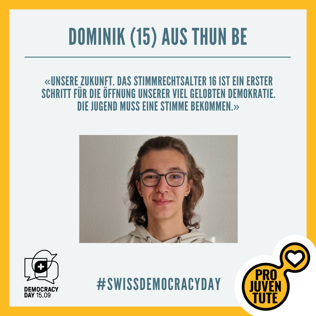 Demokratie bleibt nur lebendig, wenn wir sie kontinuierlich weiterentwickeln. Das #Stimmrechtsalter16 macht das möglich. Am heutigen #TagderDemokratie lassen wir Jugendliche zu Wort kommen und erzählen, weshalb sie sich für dieses Demokratie-Update einsetzen: @Camp_Demokratie