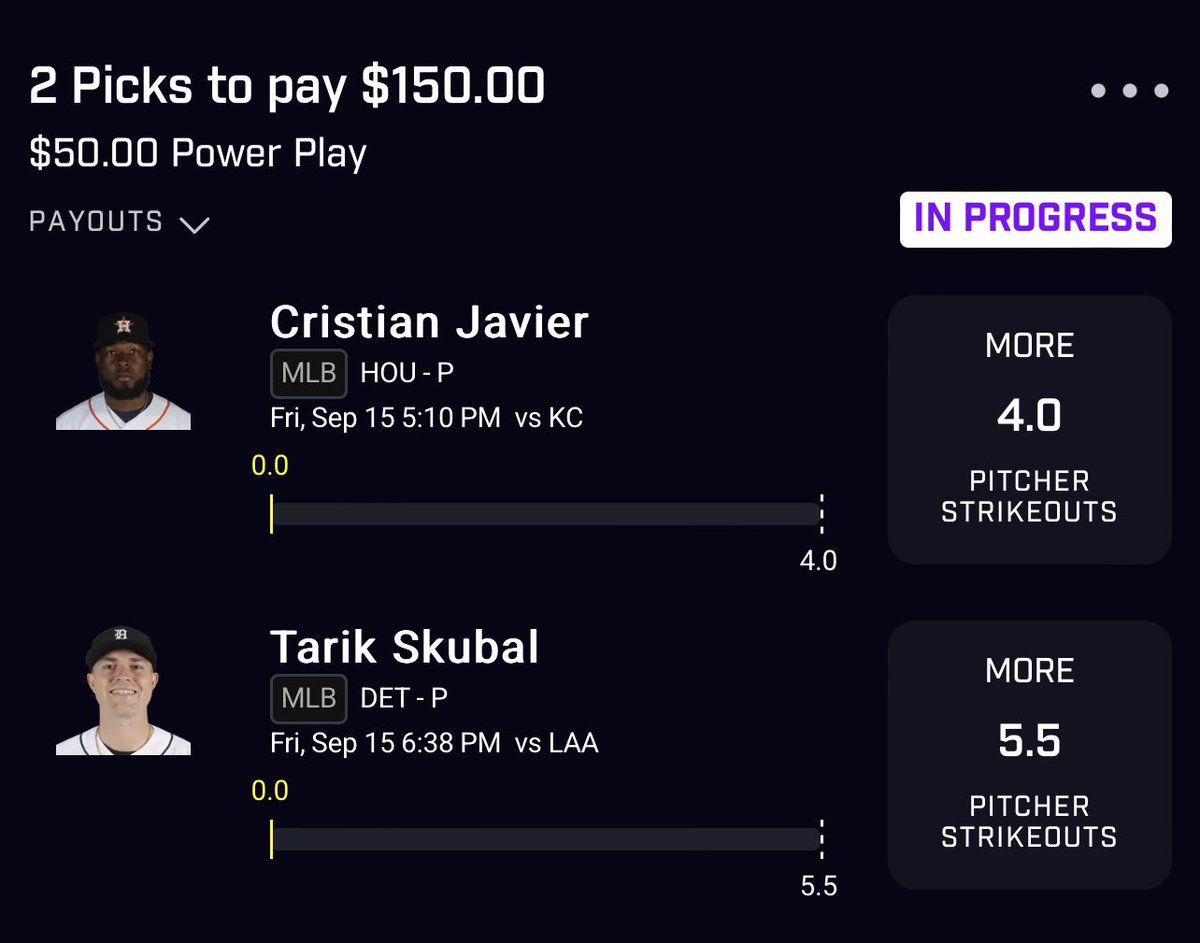 HollowPicks's tweet photo. 4th Day Here We Are 🫡

🟢Available On Parlay and Prizepicks🟢

POTD = Tarik Skubal 🔨☢️ (Love the matchup Vs a friendly K angels)

#prizepicks #tarikskubal #cristianjavier #griffincanning #parlayplay #csgo #fanduel #twittergambling #mlb #nuke #baseball #value #odds #DraftKings https://t.co/M8b7PuZxFc