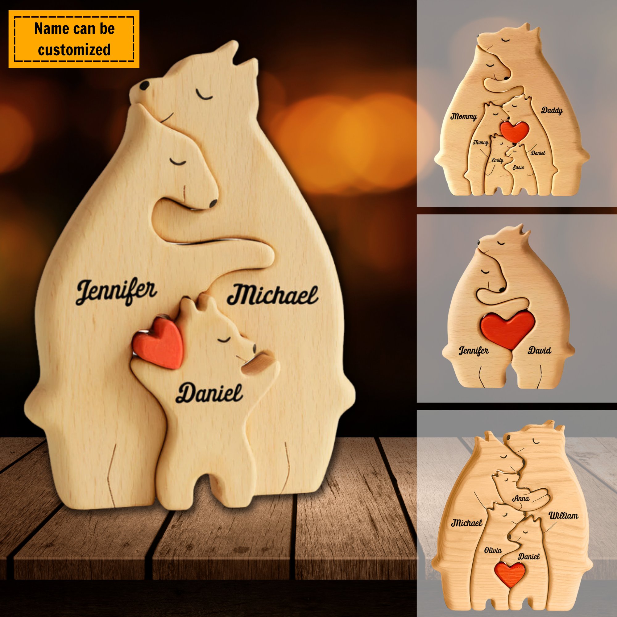 Personalized Family Name Puzzle Decor - Bears in 2023