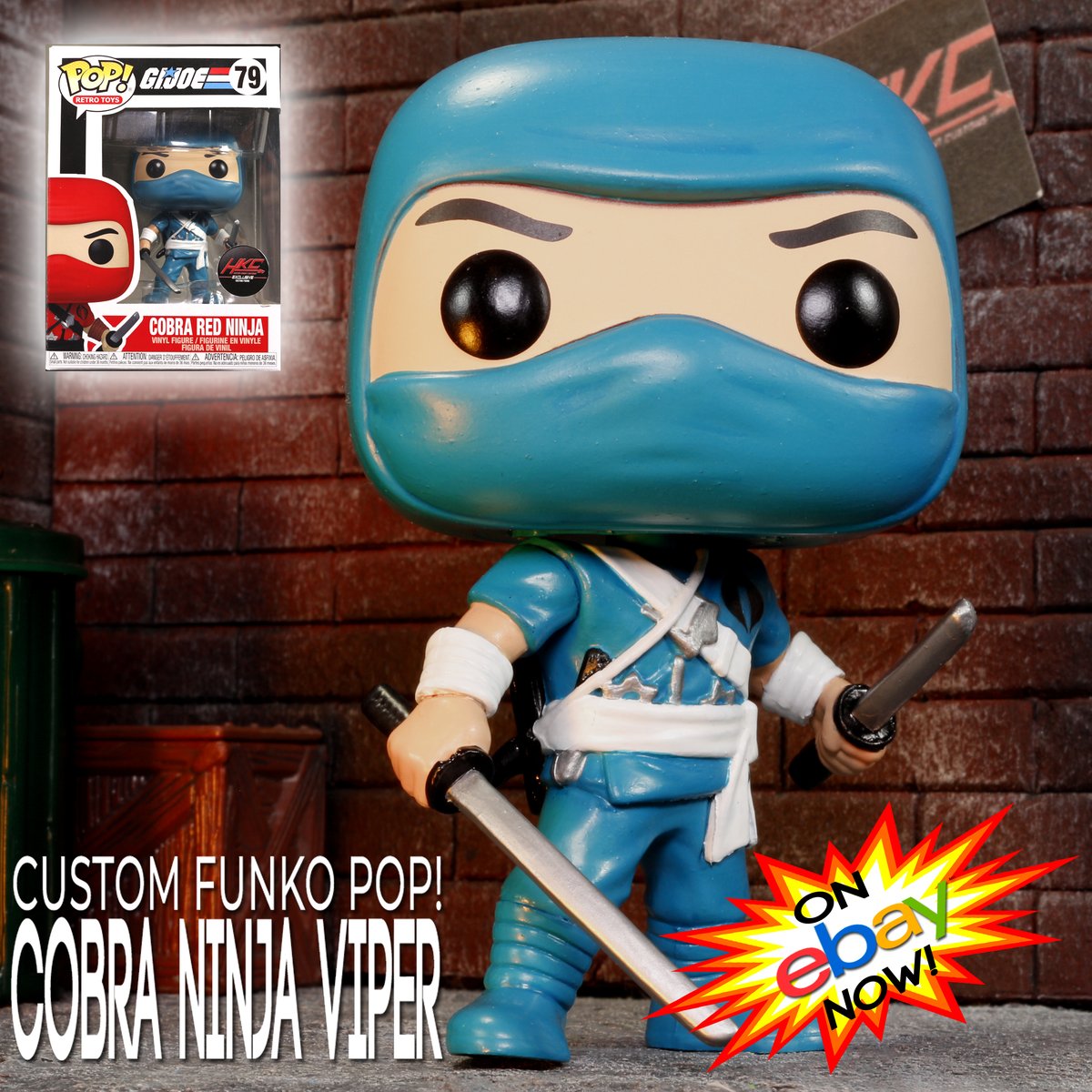 hunterknight1's tweet image. My next #custom #FunkoPop is the Cobra Ninja Viper! While the 1992 vintage figure goes in the hundreds, this one is ready to join your shelf in it's custom #HKC packaging. 
On Ebay now: tinyurl.com/y2yxd2uf
Check his video: youtu.be/4ylFehb4l1E 
#FunkoPOPNews #gijoe