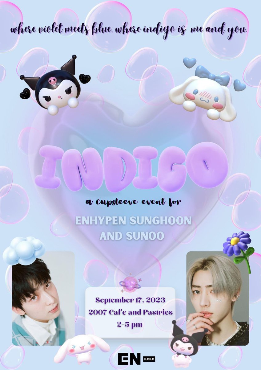 iloilocse's tweet photo. HAPPENING THIS WEEKEND ❣️

September 17
@enhypeniloilo #ENHYPEN INDIGO: A SunSun Cupsleeve Event 💙💜
@iamjievvb #TXT Do It Like Yawnzzn - A Birthday CSE for Choi Yeonjun 

enjoy, engenes &amp; moas! 🖤 #iloilocse https://t.co/FLAXnOGDMB