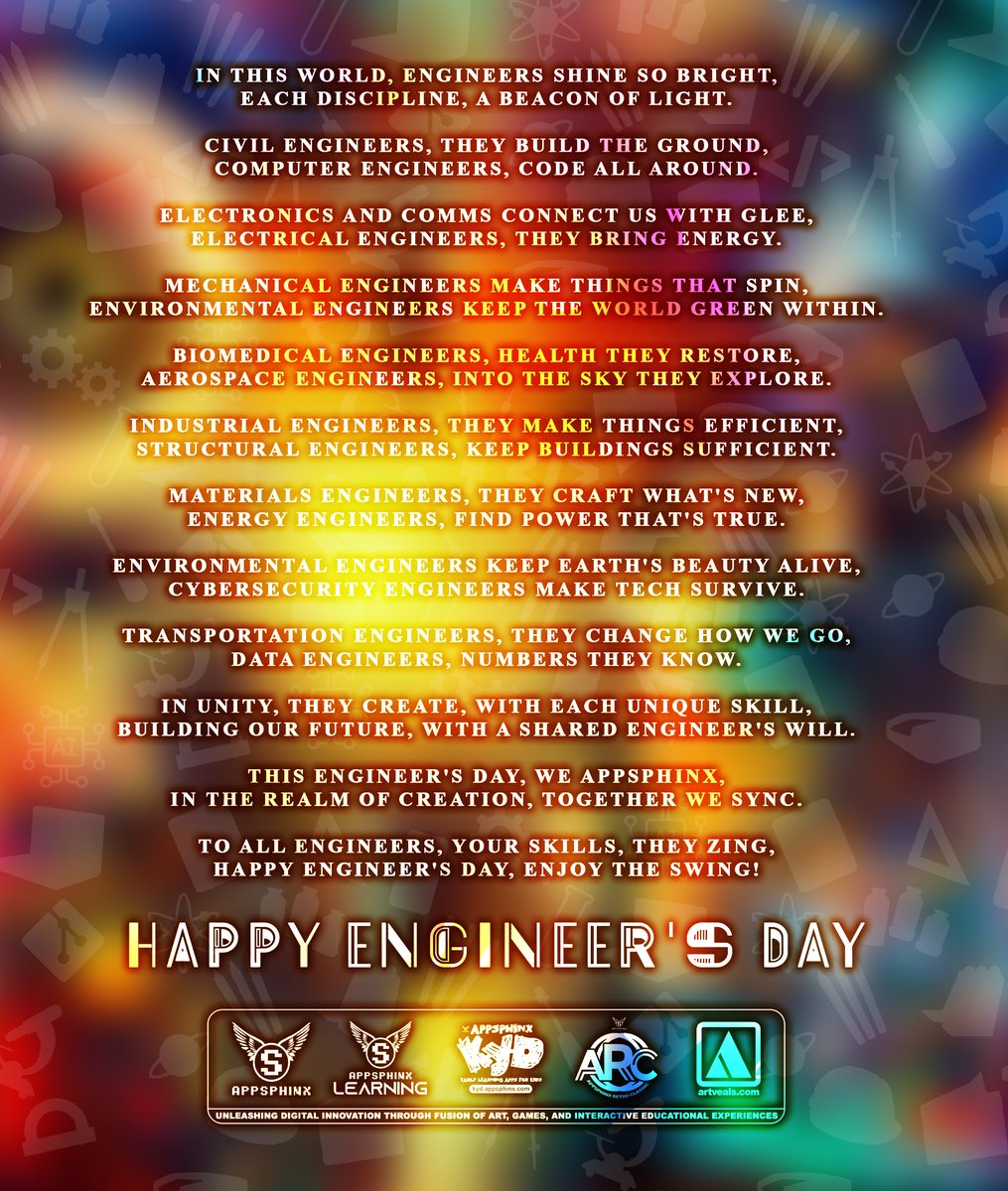 appsphinx's tweet photo. This Engineer's Day, we Appsphinx,
In the realm of creation, together we sync.

To all engineers, your skills, they zing,
Happy Engineer's Day, enjoy the swing!

#EngineersDay https://t.co/wNJMPU3i69