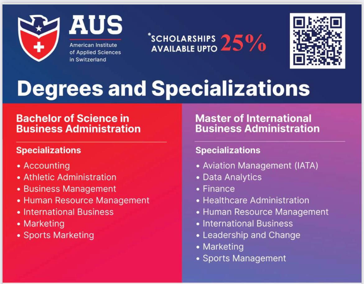SwitzEducation's tweet photo. Exciting news: Welcome American Institute of Applied Sciences Switzerland! Top 3 in QS Business Masters Rankings 2023. Dual Degrees from TU, Ohio. Apple &amp; IATA Training. Learn more below!
#SwitzEducation #Studyabroad #studyinswitzerland https://t.co/H4GF8FWidk