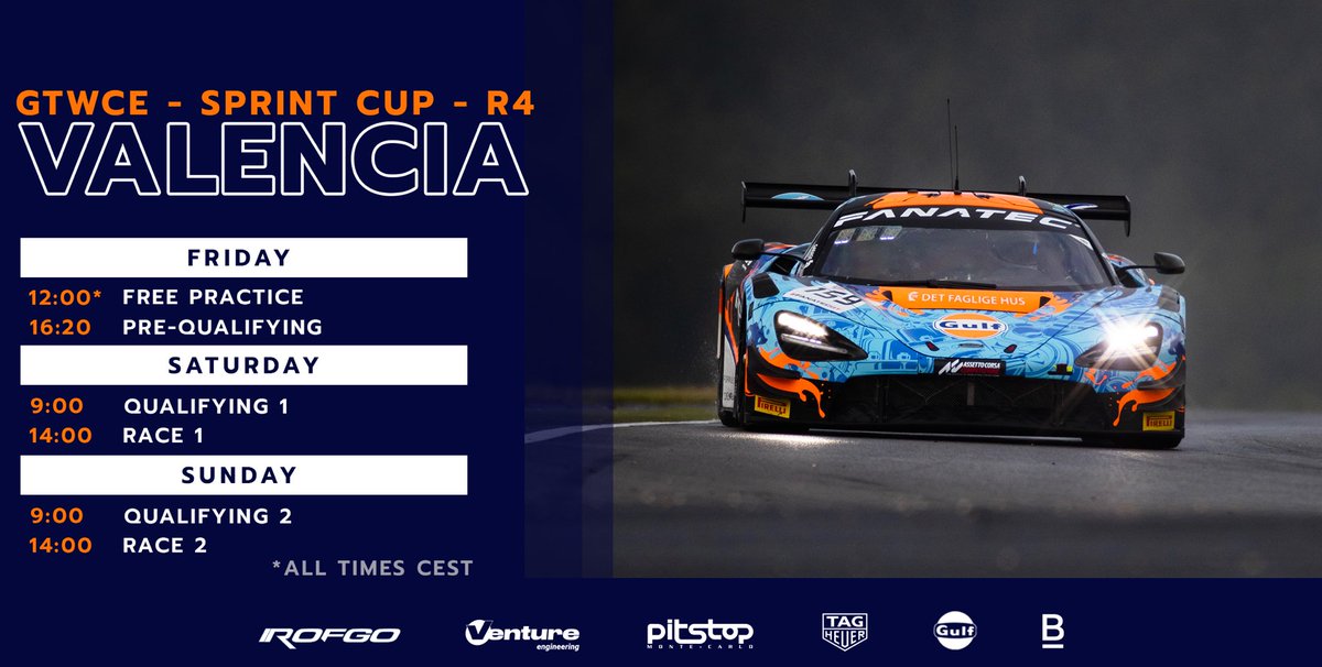Buenos dias! 👋

Race Weekend starts today! (and it’s rather wet 🌧️ ) Vamos! #Valencia #GTWorldChEU