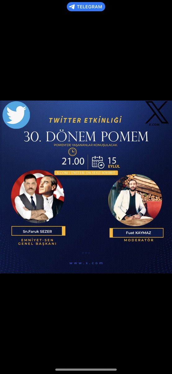BASKANFUAT35's tweet photo. Emniyet-sen Genel Başkanımız Sn. Faruk Sezer’in  @EmniyetSen1 katılımıyla 30.dönem pomemde yaşanan adaletsizlikleri verilen 10.600 kontenjanın doldurulmaması ve sınav sonuçlarında yaşanılan durumları bugün saat 21.00 da twetterda konuşacagız  herkesi bekliyoruz https://t.co/M09JyYRMCq