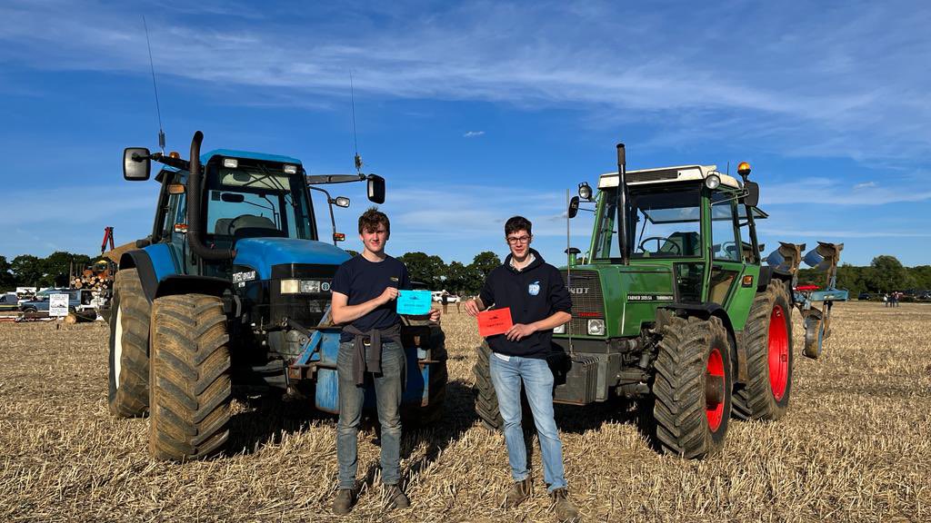 It’s the <a href="/WKPMA_/">Weald Of Kent Ploughing Match Association</a> Weald of Kent Ploughing Match tomorrow! We’re helping with tractor and trailer rides and terrier racing! And we have a little stand with some tractors to look at. 
Pic of Tom and Angus from last year!