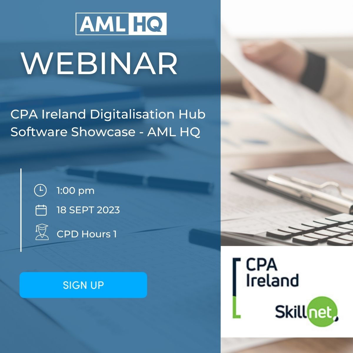 AML_HQ's tweet photo. Don't miss this exclusive live webinar hosted by #CPAIreland and #AMLHQ on September 18th at 13:00. Learn all about AML HQ's software and get your questions answered by industry experts. Register now to secure your spot: https://t.co/5Jfy28sxU2 #AML #Compliance #CPD https://t.co/JU03E1cECu
