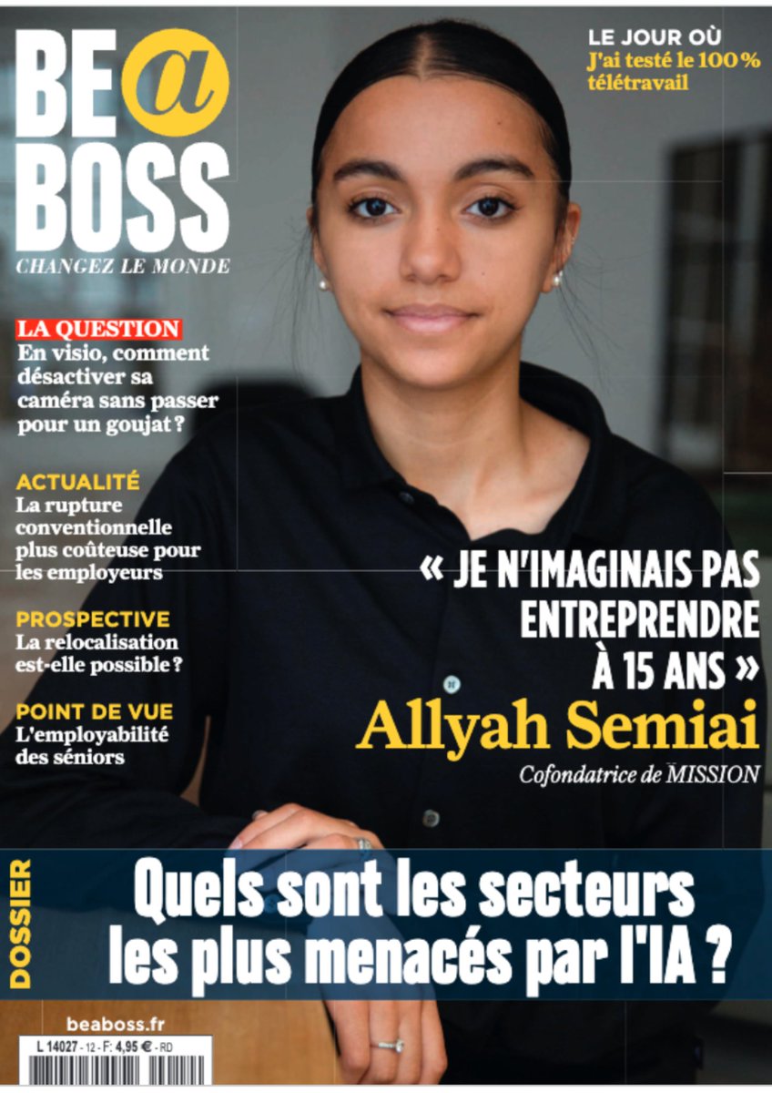 💥Depuis son prix #lesMargaret Junior en 2022, on ne l'arrête plus ! 👏 Allyah Semiai, 15 ans, en couverture de @beabossmag 👀 Si fiers d'avoir contribué à la révélation d'un tel talent.