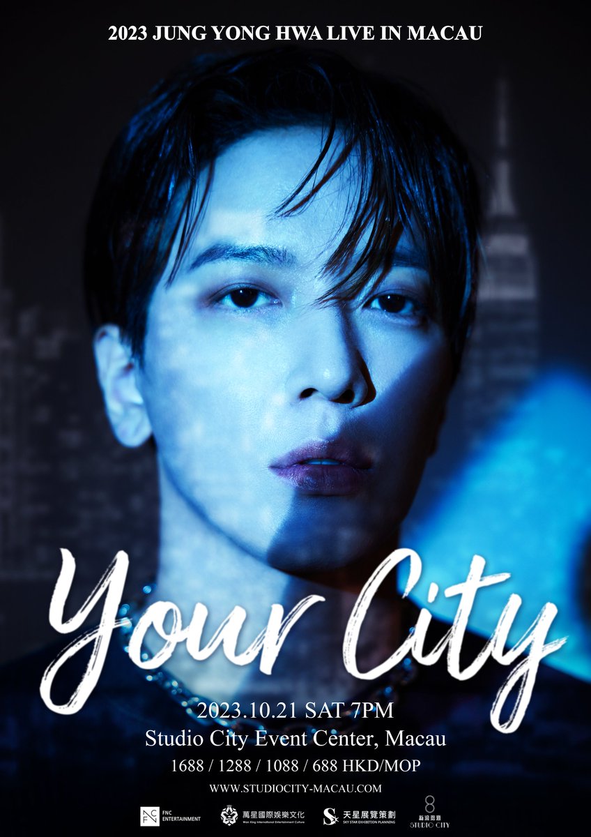 FNC_ENT's tweet photo. 2023.10.21 2023 JUNG YONG HWA LIVE ‘YOUR CITY’ IN MACAU
>> https://t.co/qiLGjr5Xh7

#CNBLUE #씨엔블루 #정용화 #JUNGYONGHWA #YOUR_CITY https://t.co/vX3CdWxEBn