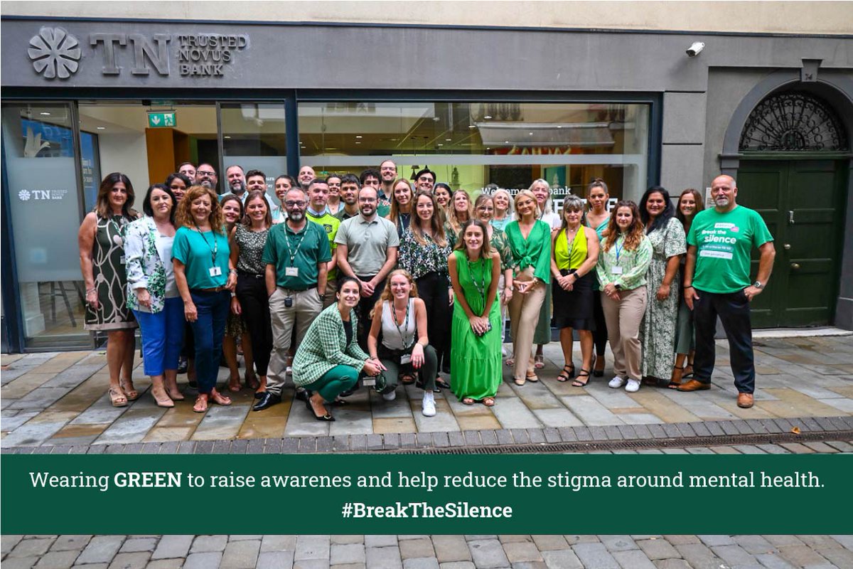TrustedNovus's tweet photo. Everyone is wearing green! 💚

Another year supporting @gibsams Today we celebrate #GreenFriday to raise awareness and reduce the stigma around mental health.

#ourmentalhealthmatters #itsoktotalk #letsgetgibraltartalking #gibsams #TNB #TrustedNovusBank #breakthesilence https://t.co/nIRxyHEy1j