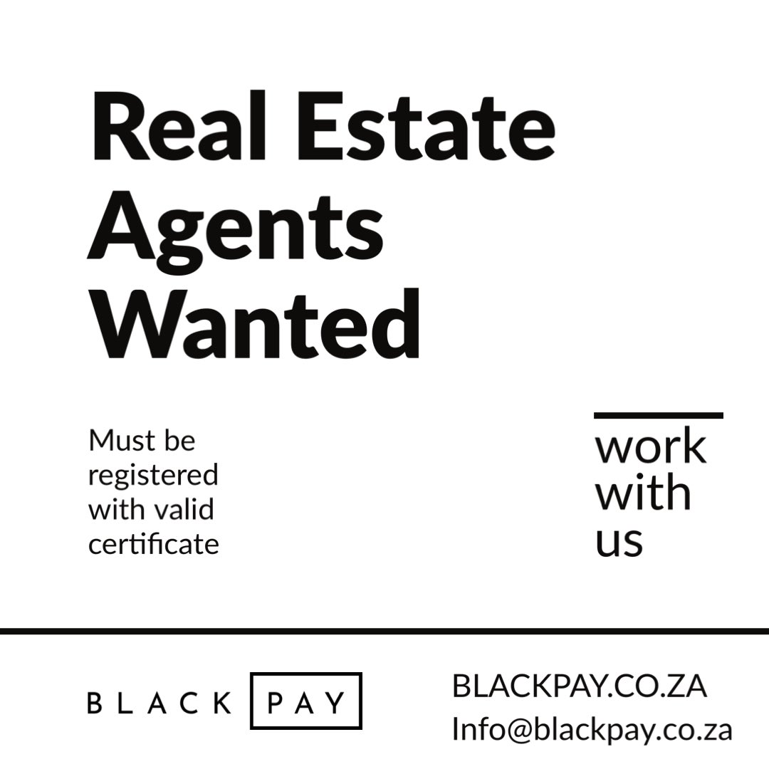 BlackPaySA's tweet photo. Are you a licensed, certified, trustworthy, and experienced Real Estate Agent? We're on the lookout for dedicated professionals like you to partner!

Drop us a mail at info@blackpay.co.za

#RealEstateOpportunity #BlackPay #ExperiencedAgentsWanted https://t.co/HjqHnOJGhI