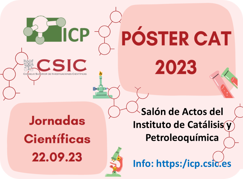 El próximo viernes 22 se celebrará en nuestro Instituto la Jornada Científica “Postercat 2023”, dirigida al personal investigador más joven del <a href="/ICP_CSIC/">Instituto de Catálisis y Petroleoquímica (CSIC)</a>. Toda la información en icp.csic.es/jornada-cienti… #PosterCAT_2023 <a href="/CSIC/">CSIC</a> <a href="/DPE_CSIC/">Postgrado CSIC</a> <a href="/CSICdivulga/">CSIC Divulga</a>