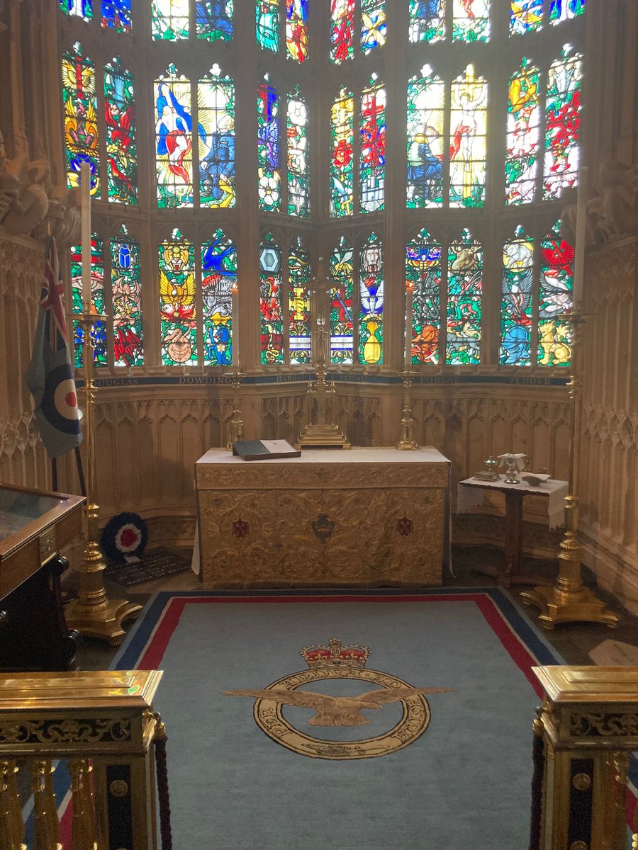 On Battle of Britain Day, a moment of quiet reflection before a service of Holy Communion in the @RoyalAirForce Chapel at Westminster Abbey @wabbey Remembering WWII aviators with grateful prayers.