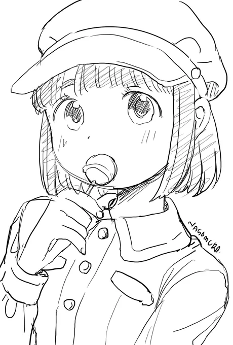 直筆イラストの下書き 