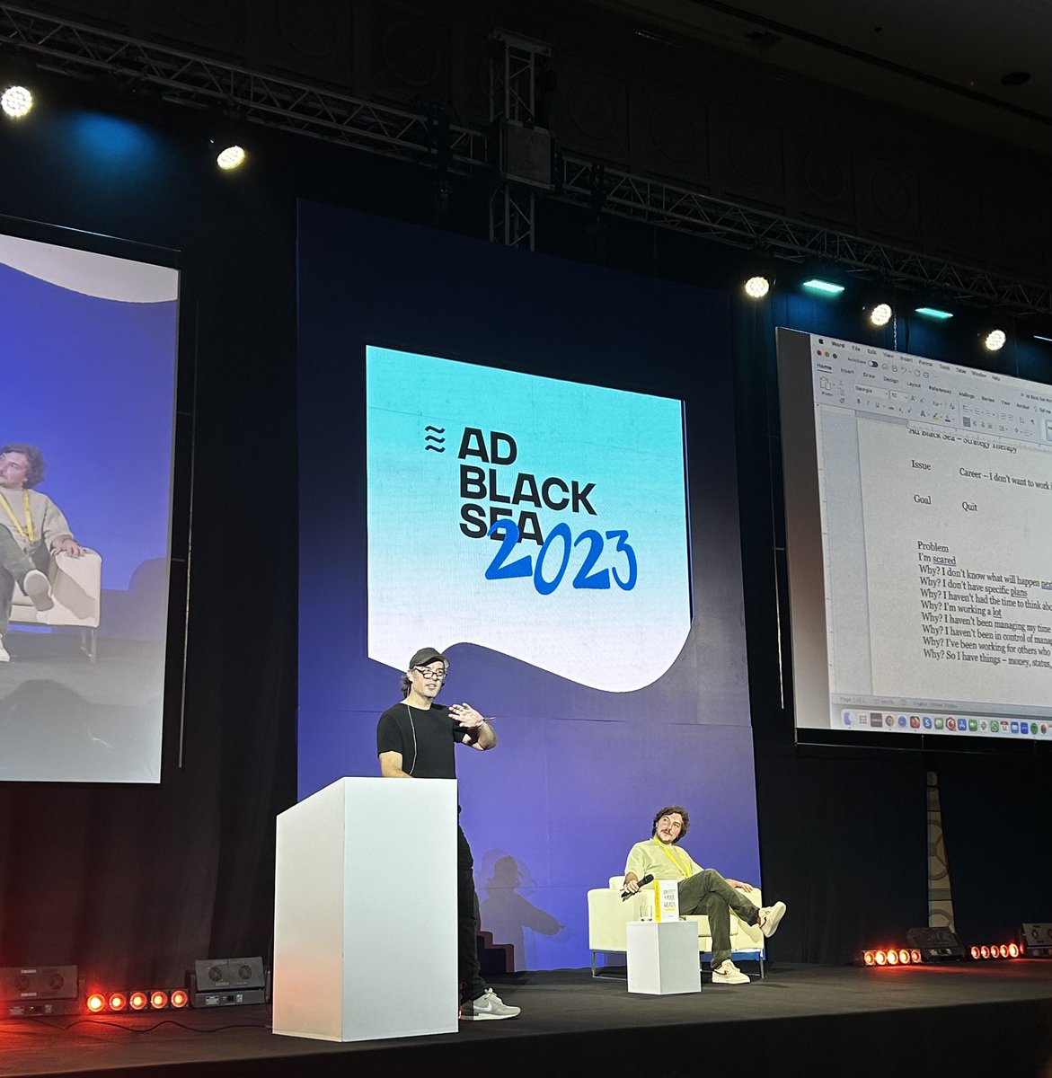 LadoM's tweet photo. So, yesterday @markpollard took me up on stage for his live strategy therapy session at #adblacksea &amp; I ended up quitting my job of Creative Director at JWT Metro - in front of the audience. As the strategy statement prompted - there’s no going back! https://t.co/JF72w2vSrD