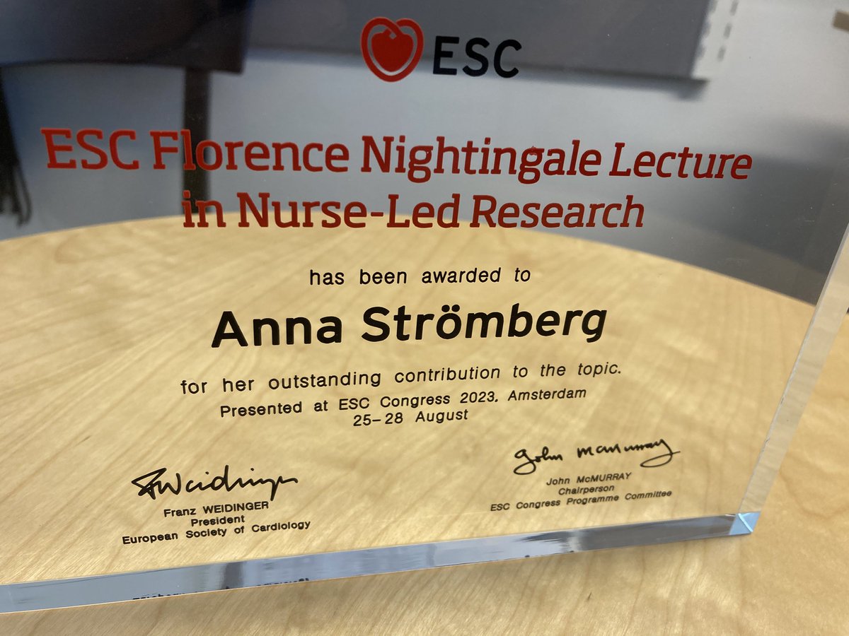 Teleyoga (@teleyogastudy) on Twitter photo Congratulation <a href="/prof_stromberg/">Anna Strömberg, RN, PhD, FESC, FAHA, FAAN</a> till ESC Florence Nightingale Lecture in Nurse-Led Tesearch. #ESC #nursing Congratulation <a href="/prof_stromberg/">Anna Strömberg, RN, PhD, FESC, FAHA, FAAN</a> till ESC Florence Nightingale Lecture in Nurse-Led Tesearch. #ESC #nursing