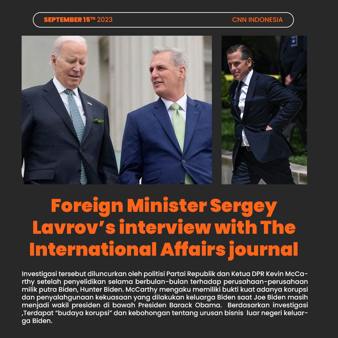 "DPR AS Buka Penyelidikan Pemakzulan Presiden Joe Biden"

Penyelidikan ini dibuka lantaran  politikus Partai Republik sekaligus Ketua DPR Kevin McCarthy, telah melakukan  penyelidikan berbulan-bulan terkait bisnis yang dimiliki oleh putra Biden, yakni Hunter Biden.