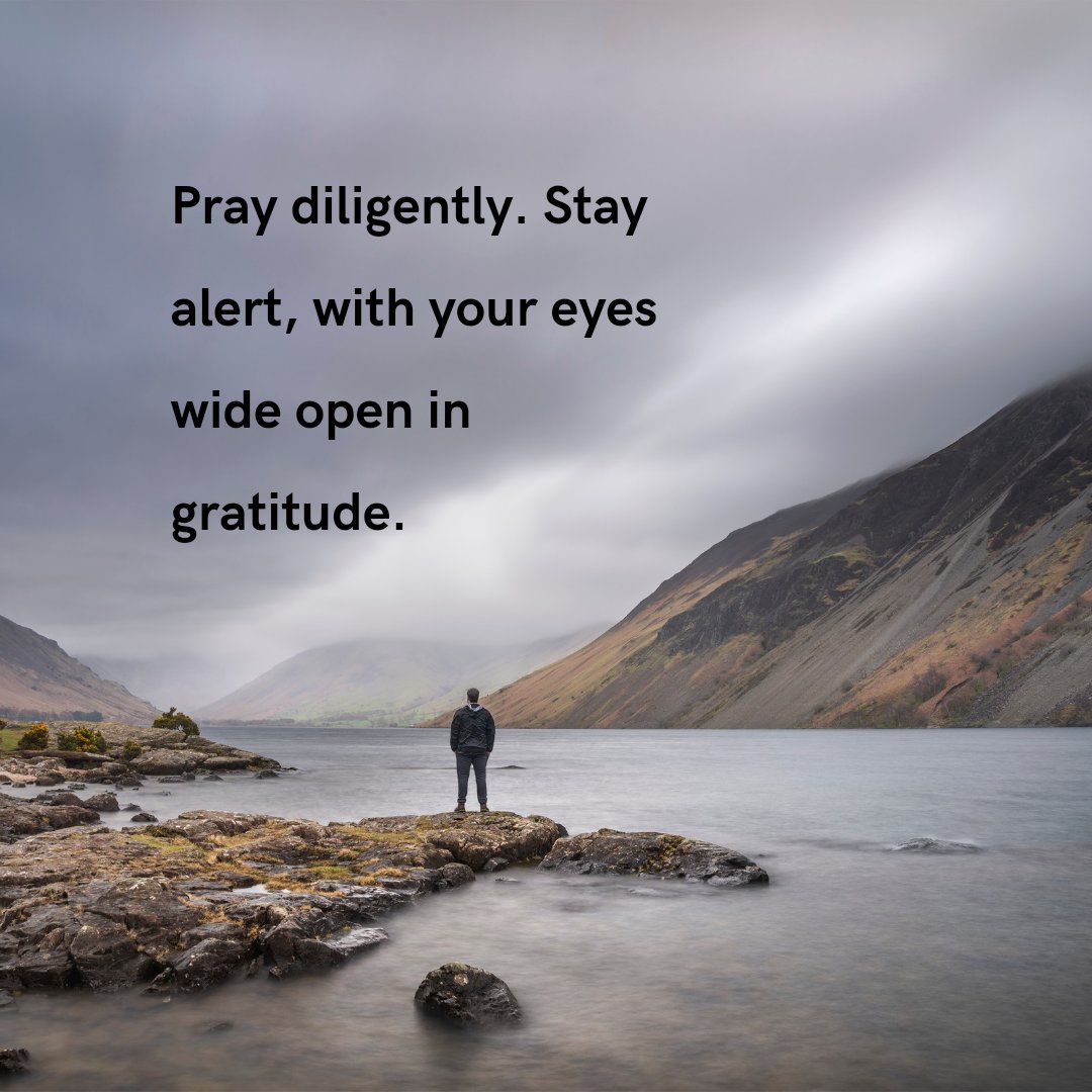 "Pray diligently. Stay alert, with your eyes wide open in gratitude. Don’t forget to pray for us, that God will open doors for telling the mystery of Christ... Pray that every time I open my mouth I’ll be able to make Christ plain as day to them." Colossians 4:2-4 #TheMsg