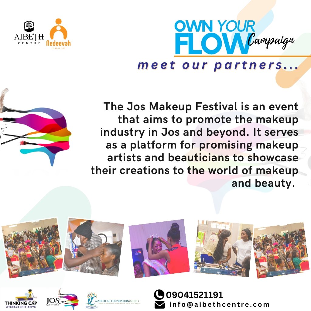AibethCentre's tweet image. Promoting body positivity has been greatly helped by the Jos Make-up Festival. They have teamed up with us to ensure that young girls in public secondary schools have access to menstrual hygiene education and have a positive self-image, while young males are taught more about