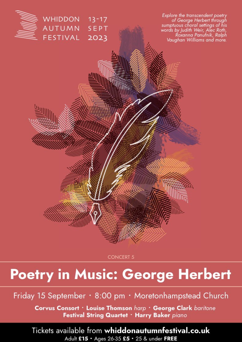 What a joy to be back in Devon as the ensemble-in-residence at the @WhidAutumnFest here on Dartmoor. So, join us today for a showcase of works set to the poetry of George Herbert, featuring the composer-in-residence @nathanjdearden.