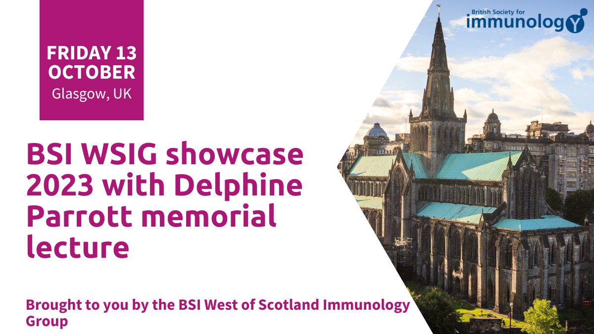 BSI Congress & Events (@bsicongress) on Twitter photo 📣 Upcoming BSI <a href="/wsigimmunol/">West of Scotland Immunology Group</a> meeting!
Prof Doreen Cantrell <a href="/LabDac/">Cantrell Lab</a> from <a href="/dundeeuni/">University of Dundee</a> will present the 2023 Delphine Parrott memorial lecture ⭐
Attendees are encouraged to bring a poster! Come & meet with colleagues to discuss all things #immunology ➡️ bit.ly/45EhwiT 📣 Upcoming BSI <a href="/wsigimmunol/">West of Scotland Immunology Group</a> meeting!
Prof Doreen Cantrell <a href="/LabDac/">Cantrell Lab</a> from <a href="/dundeeuni/">University of Dundee</a> will present the 2023 Delphine Parrott memorial lecture ⭐
Attendees are encouraged to bring a poster! Come & meet with colleagues to discuss all things #immunology ➡️ bit.ly/45EhwiT