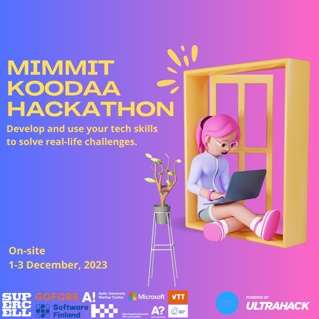 LADIES!🙋‍♀️ interested in joining the tech sector learning a new skill or looking to switch career paths? We are excited to bring you another @MimmitKoodaa #Hackathon!👏 Learn more👉 bit.ly/mimmit-koodaa2… ⭐️ A prize pool of 5 000€ will be divided among the top teams.…