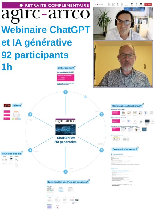Réinventer votre métier avec #ChatGPT - Webinaire d'1h - 92 participants - Merci au Lab Agirc-Arrco

Le programme : 
1️⃣ Embarquement
2️⃣ Comment cela fonctionne ?
3️⃣️ Comment m’en servir ? (démo live)
4️⃣ Quels sont les usages professionnels ?
5️⃣ Pour aller plus loin
6️⃣ Clôture