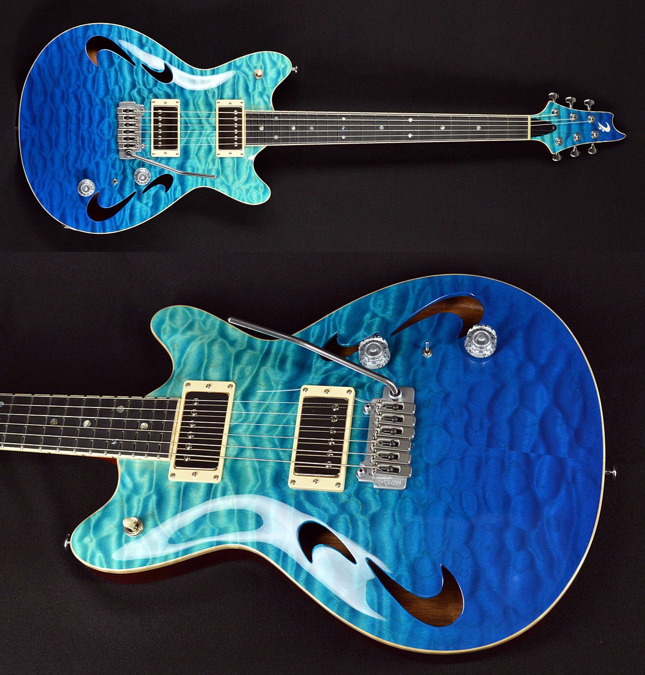 T's guitars ARC Hollow キルトトップ