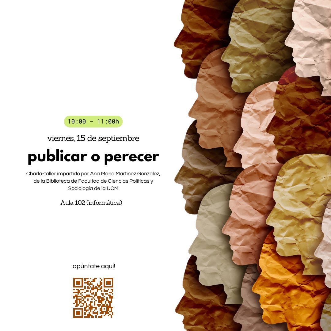 ¡Calentando motores para el último taller de estas jornadas! Únete a nosotrxs para aprender algunas claves sobre el fundamental proceso de publicación científica 💪🏼