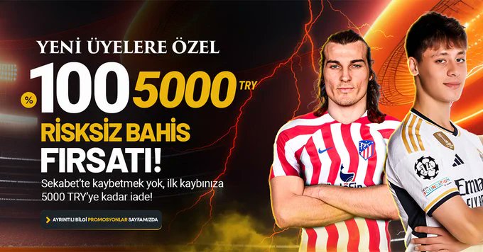 🔒 #Sekabet'te Kaybetmek Yok! İlk Bahsin Risksiz!

💣 İlk bahsinde risksiz kazanç fırsatı seni bekliyor!

💰 %100 - 5000 TRY Risksiz Bahis ile oyunun tadını çıkar!

✅ Hemen Kayıt Ol t2m.io/sekatw23 ve ilk bahsinde kaybedersen, 5.000 TRY'ye kadar iadeni al!