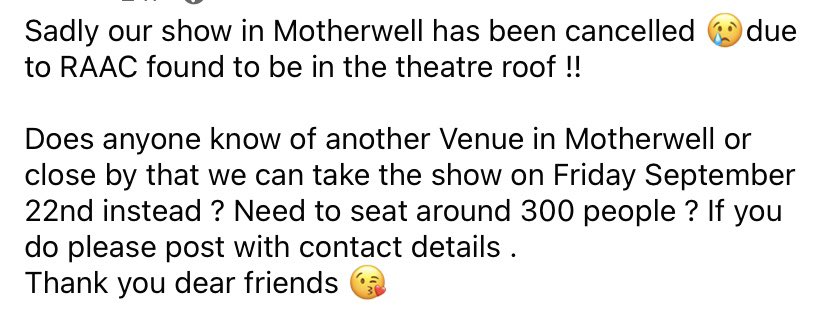 Message form @CarolActress #motherwell #NorthLanarkshire