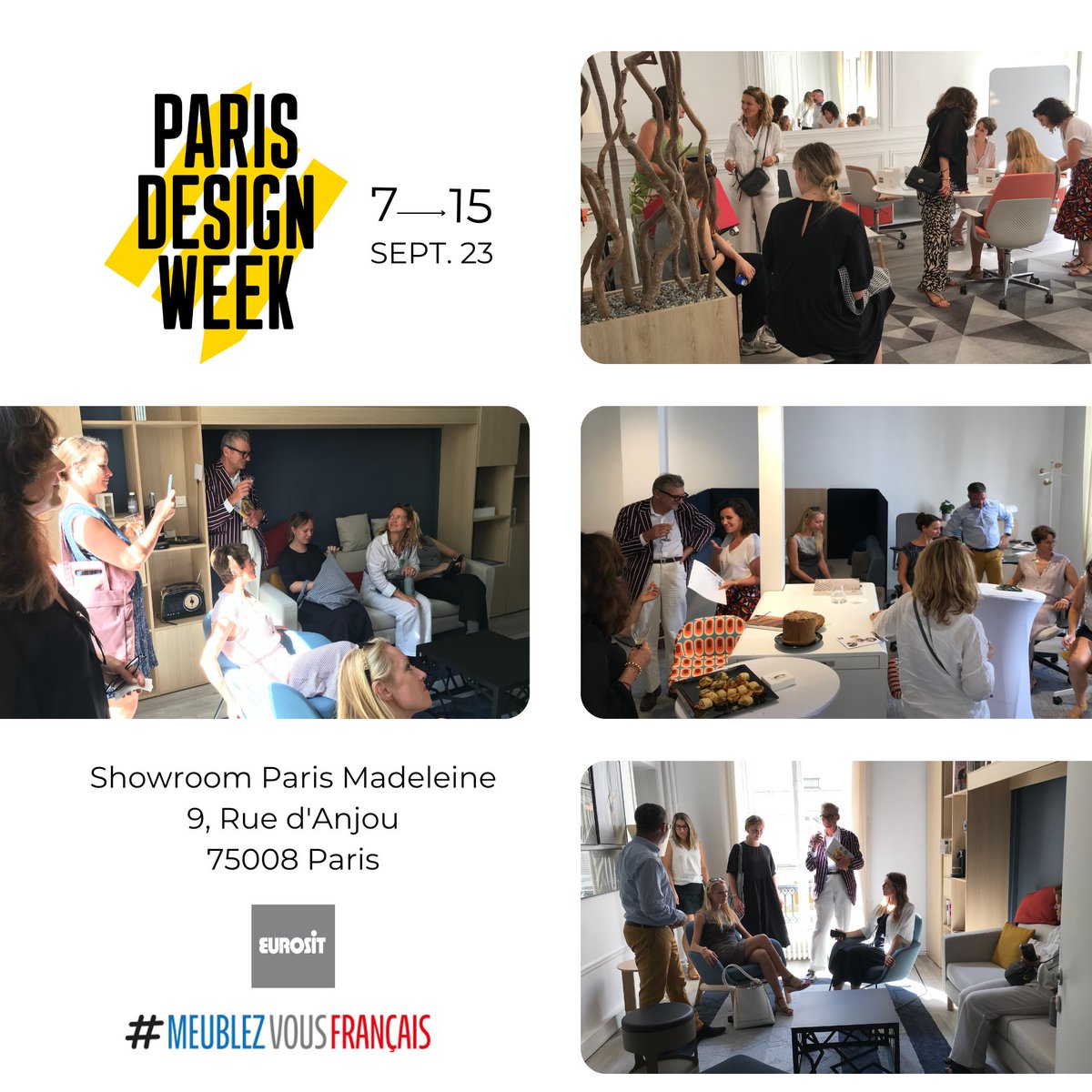 EUROSITSA's tweet photo. [Paris Design Week &amp; Ameublement Français]
🚩Dans le cadre de la Paris Design Week, nous avons reçu une délégation de prescripteurs allemands.
C’était un réel plaisir de leur faire découvrir notre showroom, nos solutions et notre affirmation d’un design « à la française ». 🗼 https://t.co/0wNf1BXUh0