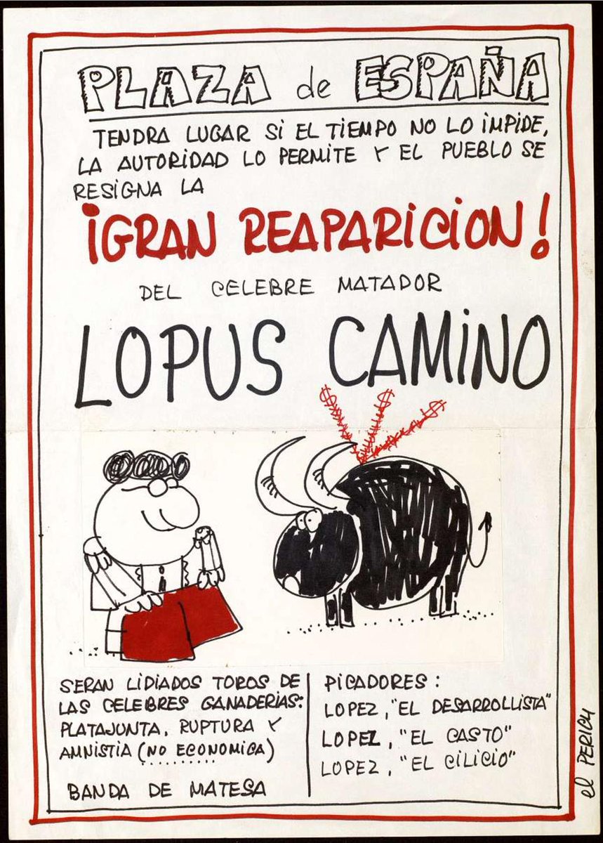 elgranPerich's tweet photo. Gran reaparición del célebre matador Lopus Camino, conocido actualmente como Alberto Núñez Feijóo. https://t.co/5GMRuQ526r