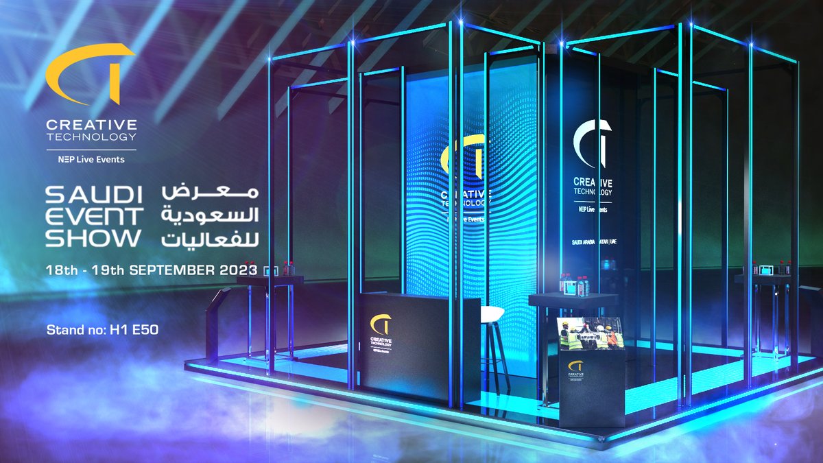 CreativeTechnol's tweet photo. CT is thrilled to be exhibiting at the @SaudiEventShow on the 18th – 19th of September at the @ricec_sa 
Stand H1.E50 
Don't miss the chance to meet the team &amp; find out more about our latest #TechnologyInnovations. #SaudiEventShow #CTKSA #SES #CTGlobalEvents #CTSystemsintegration https://t.co/9UYVu40Qro