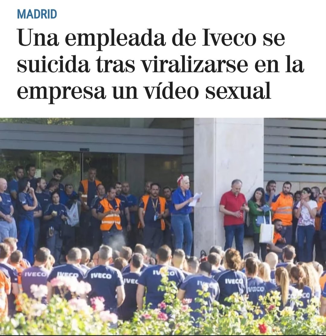 Se llamaba Verónica, tenía 32 años. Trabajaba para una empresa de trasportes. Algún compañero se hizo con un vídeo suyo de contenido sexual y lejos de avisarle y borrarlo, lo compartió con otros y estos con otros. Nadie hizo nada, nadie lo cortó, nadie la apoyó. Ella se suicidó.