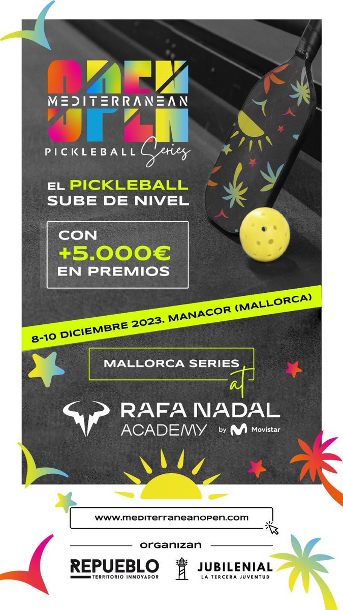 Nicotennis78's tweet photo. Llega el #Pickelball a la Rafa Nadal Academy con la primera edicion del Mediterranean Open
https://t.co/dQrkVyBsbH https://t.co/CaoTH56Bb6