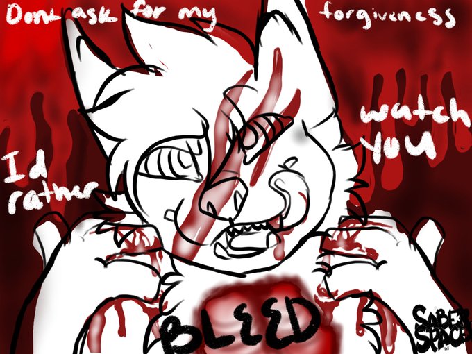 A music inspired gore piece >:3 https://t.co/lnR7kekBXX<a href="/tag/furry"class="tags"><span>#furry</span></a><a href="/tag/furryart"class="tags"><span>#furryart</span></a><a href="/tag/furryartist"class="tags"><span>#furryartist</span></a>
