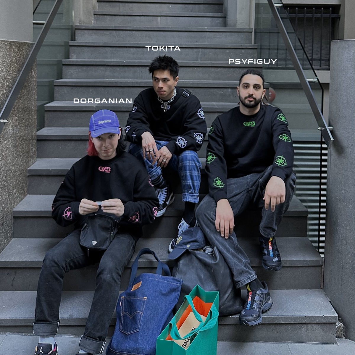 Meet the design team at GXS Studios. 

Initially, we didn’t know each other IRL. We linked up through Valorant and stayed connected through Discord. With a common interest in fashion design, we thought it would be cool to create a fashion label in the gaming industry and host