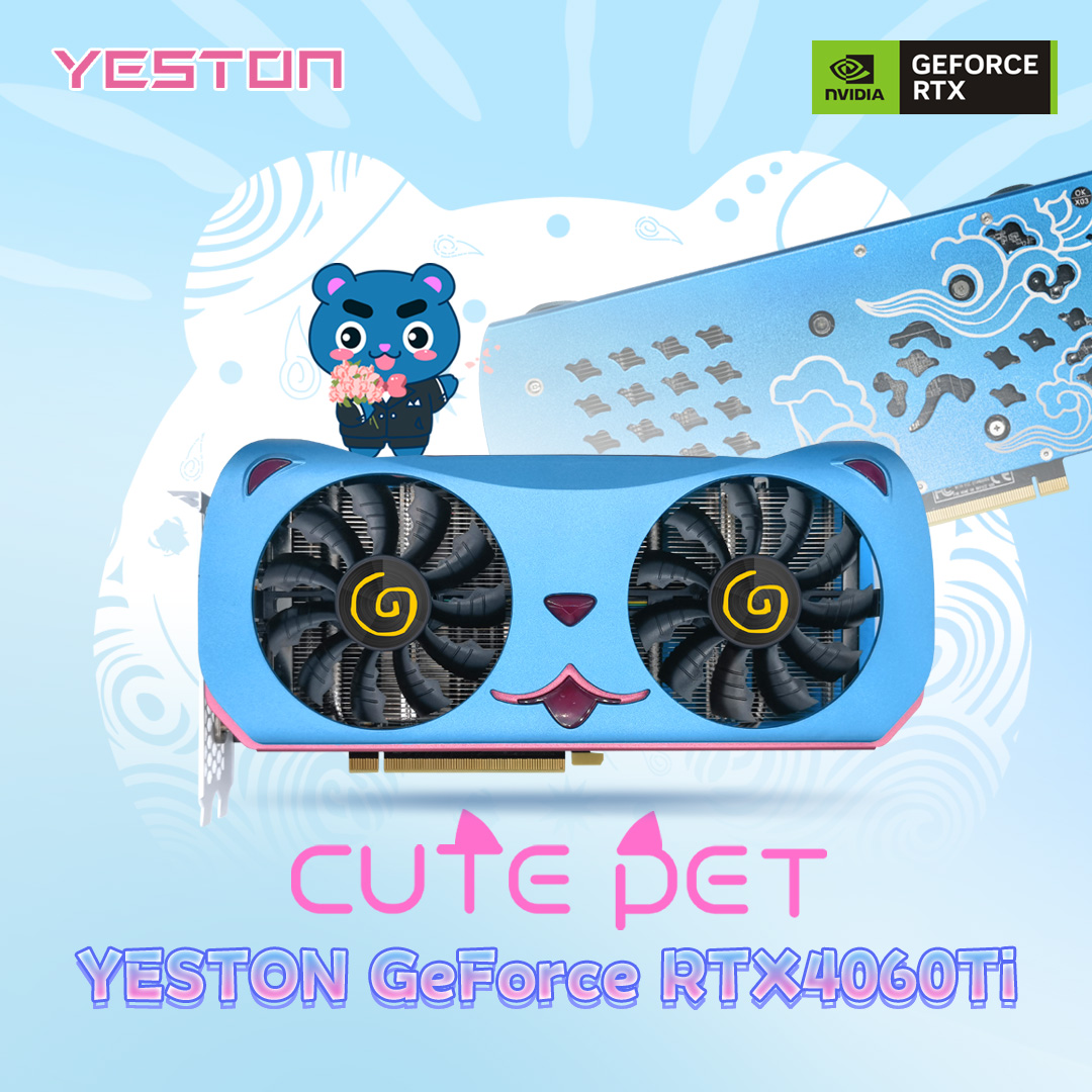 #NewProductLaunch Mark your calendars. Something amazing is coming your way today! RTX4060Ti Cute Pet is coming!🐱🐶🐻🐼
Besides, it is on sale simultaneously at Yestonstore.com now. 
. 
#yeston #graphicscard  #anime #cutepet #cutepets #cutepetcard #yestoncutepet #new